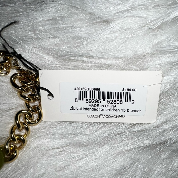 COACH Signature C Chain Link Bracelet CI963 Gold Resin • New - Picture 11 of 13
